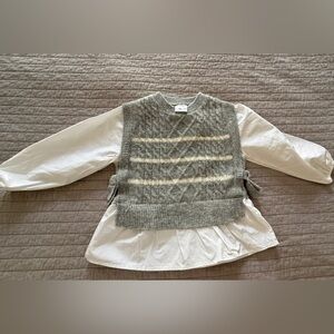 Zara Gray and Cream Little Girl’s Sweater Vest